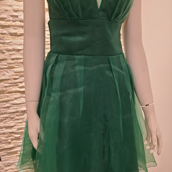 Organza Green Cocktail Dress. - Picture 9 of 9